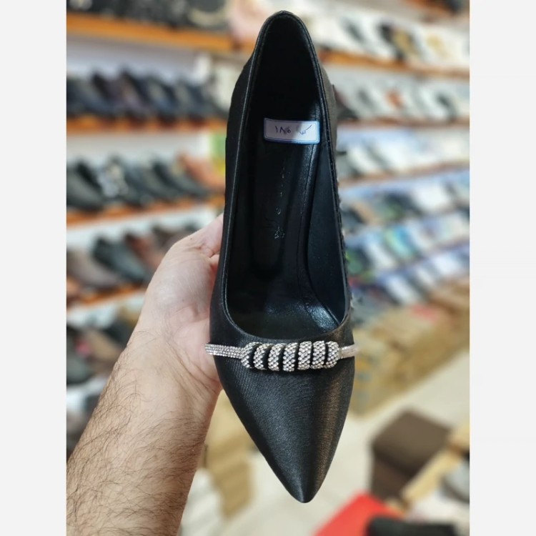 کفش مجلسی پاشنه 7 سانت نگینی